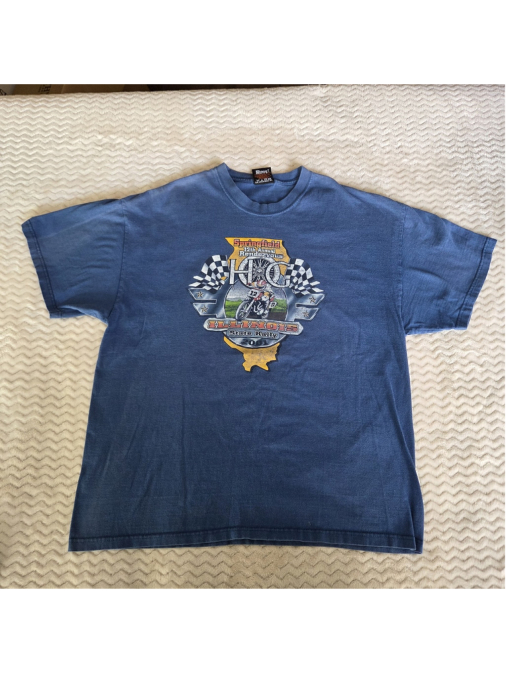 Vintage 2001 Harley Davidson HOG Rally T Shirt Mens XL USA Illinois Springfield